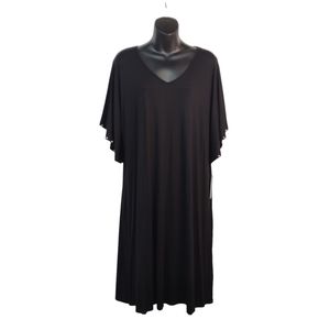 Apt. 9 Black V-Neck Dress With Beaded Flare Sleeves